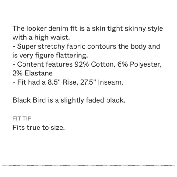 MOTHER HIGH WAISTED LOOKER IN BLACKBIRD HI RISE SKINNY FULL LENGTH DARK WASH - Picture 3 of 16